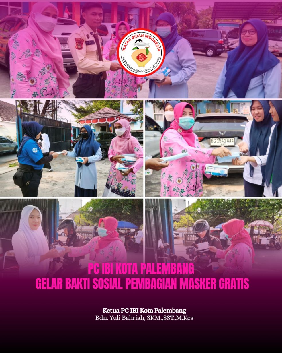 IBI CABANG KOTA PALEMBANG GELAR BAKTI SOSIAL PEMBAGIAN MASKER GRATIS